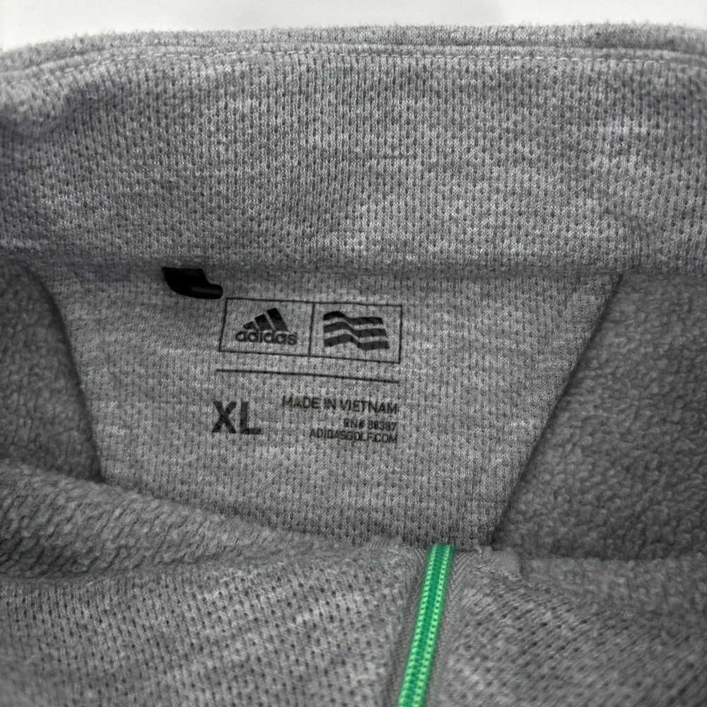 Adidas Mens Pullover XL Gray Quarter Zip B88408 Waffle Knit Fleece Golf Outdoor - Picture 3 of 9